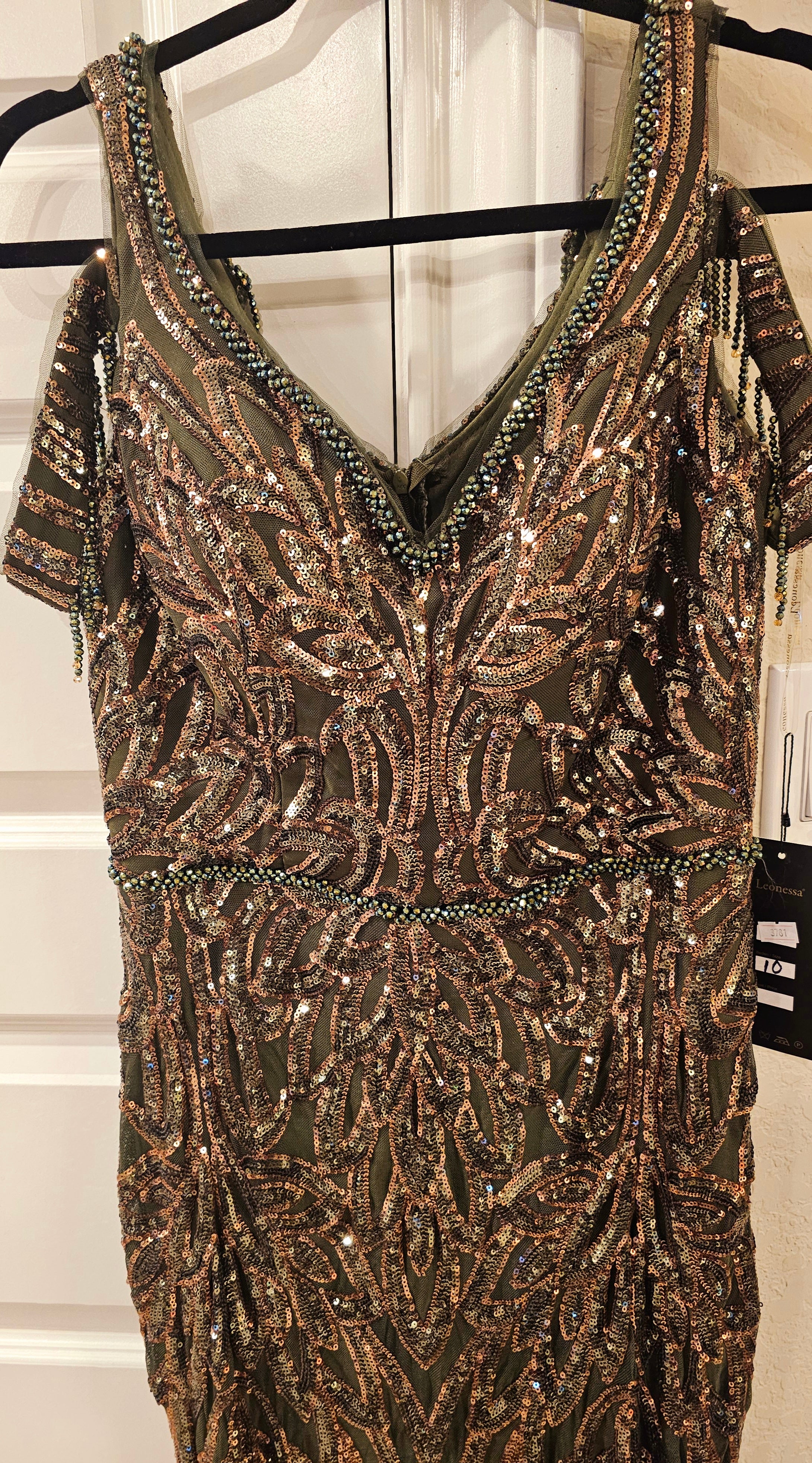 Olive Green Sequin Dress